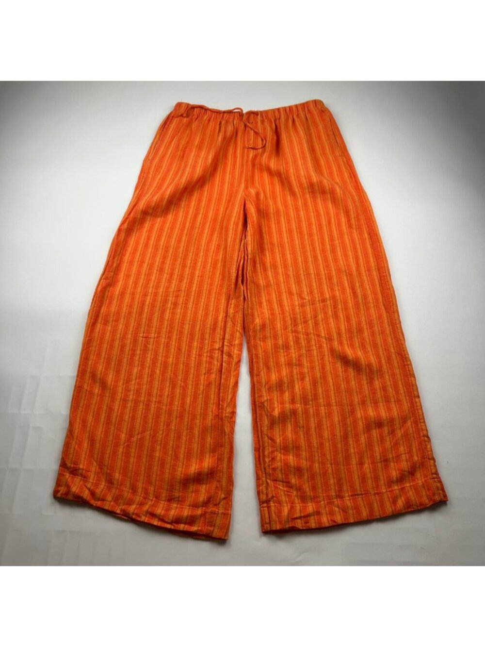 TALL Old Navy Orange Striped Linen Blend Wide Leg Lounge Pant MT